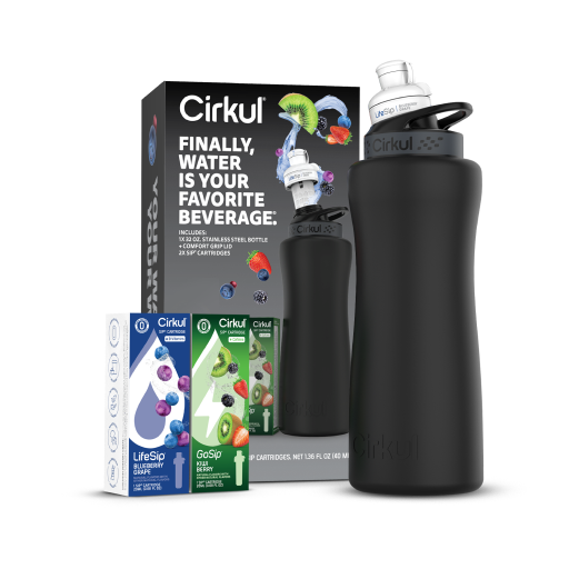 32oz. Matte Black Stainless Steel Bottle Starter Kit O1